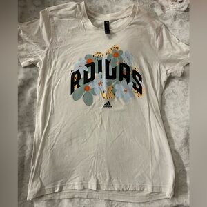 Adidas TShirt White Floral Medium